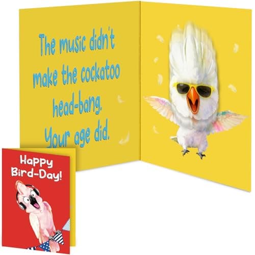 Funny Musical Parrot Birthday Card with Singing Sound & Head-Banging Motion, Pop-Up Surprise Birthday Card, Silly Happy Birthday Card for Friends, Him or Her, Unique Birthday Gift - Image 1