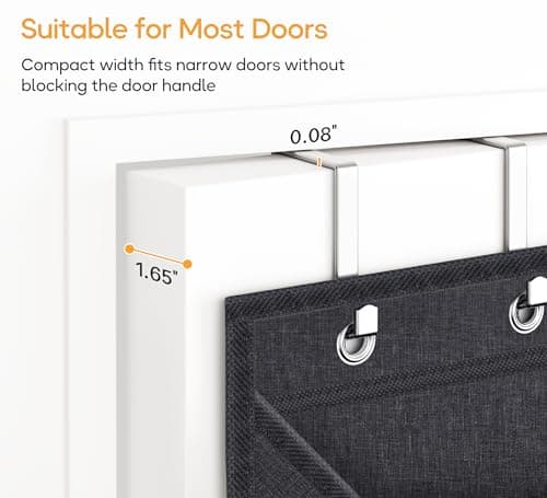 KIMBORA 10 Tier Over the Door Shoe Organizer with Large Pockets, Hanging Shoe Rack for Closet Door Storage, Fits 20 Pairs of Sneakers Boots Hanger Holder, Black - Thumbnail 5