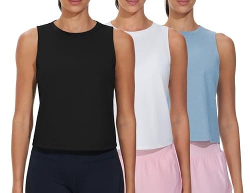 THE GYM PEOPLE Women's Workout Tank Tops 3 Pack Quick Dry Athletic Running Sleeveless Shirts - Image 1