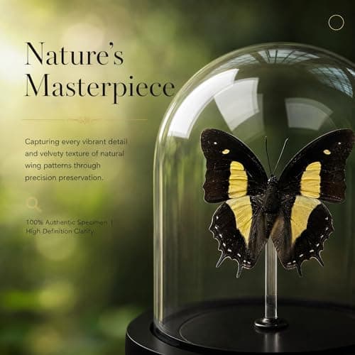 Real Taxidermy Butterfly Specimen Polyura narcaea Shadow Box, Butterfly Gifts for Women Girls with Glass Cover, Butterfly Decor for Bedroom Office Living Room Desk ﻿ - Thumbnail 3