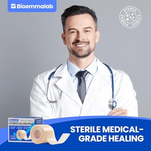 Hydrocolloid Roll Large Adhesive Bandages Medical Grade Tape Wound Care Dressing, Cut-to-Size Waterproof Patches for Face Acne Pimple, Blister, Burn, Sterile & Fast Healing (2in x 12ft) - Thumbnail 5