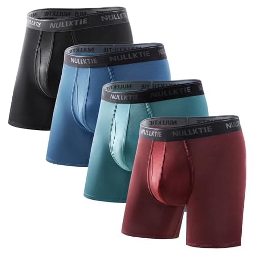 Nullktie Ultra Soft Boxer Briefs with Fly, Viscose Made from Bamboo Men's Underwear, Breathable Moisture Wicking No Ride Up - Image 1