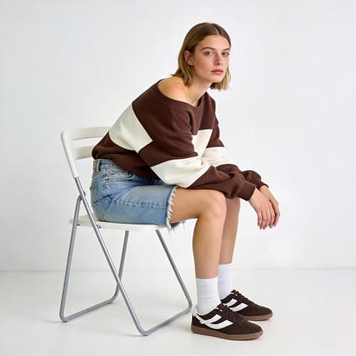 Tigeridea Flat Comfortable Shoes Slip on Lace up Rounded Toe Fashion Casual Sneakers for Women Chocolate Suede Tennis Shoes Size 9.5 - Thumbnail 3
