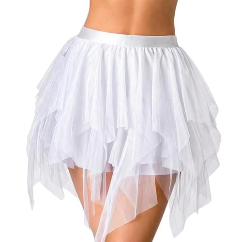 Avidlove Women's Short Vintage Petticoat Tutu Ballet Bubble Skirt for Halloween Party Christmas Costume White XX-Large - Image 1