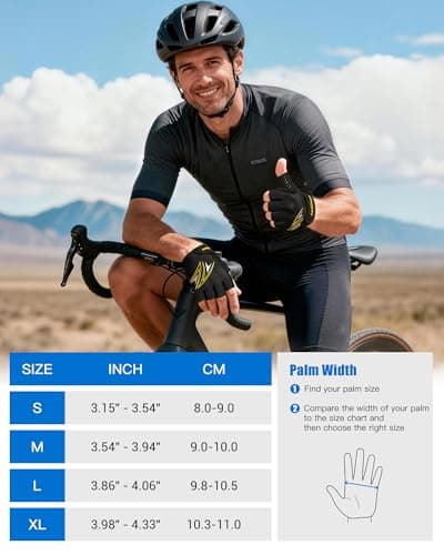 Cycling Gloves for Men/Women Bike Gloves -[6MM Gel Pad] Half Finger with Shock-Absorbing, Anti-Slip for Cycling, Workout, Gym, Training, Weight Lifting, Outdoor, Dirt Bike, Mountain Bike, Riding,Gym - Thumbnail 6