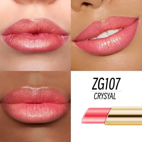 Depuplum Peach Pink Red Shimmer Lipstick for Women Moisture Tinted Lip Balm Nourish Lip Gloss Cruelty Free Glitter Lip Stick (ZG107 Candy -Peach Pink) - Thumbnail 2