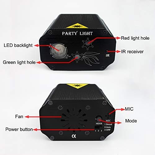 Party Lights Dj Disco Lights, Mini Strobe Stage Light Laser Lights Show Projector Lighting Accessories with Remote Control for Parties Bar Birthday Holiday Event Live Show Xmas Decorations Lights - Thumbnail 6