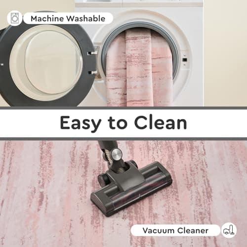 tchdio Pink Rug-8x10 Area Rugs for Living Room, Ultra Soft Washable Rugs for Bedroom Non Slip Nursery Rug, Kids Rug Playroom Carpet for Bedroom, Pink - Thumbnail 5