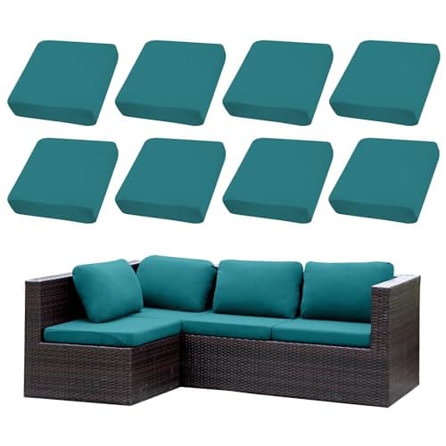 SUKAIKEQA Outdoor Cushion Covers Set,8PCS Patio Furniture Couch Seat Slipcovers, Replacement for Sofa Sectional Chair(Cover，Only) - Image 1