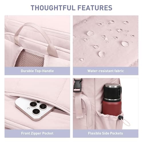 GOLF QUALITY Laptop Backpack for Women Vintage Travel Backpack Purse Casual Daypacks for Men Fashion Teacher Nurse Bag for Work Business College, Fits up to 15.6Inch Notebook,Pink - Thumbnail 6