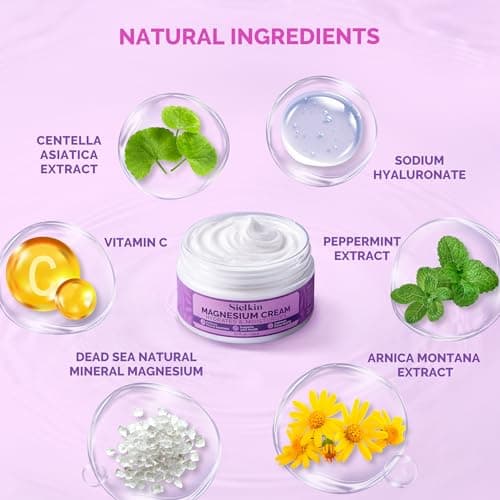 Sielkin Magnesium Body Lotion with Arnica & Centella – Fast-Absorbing Moisturizing Cream for Night Routine & Daily Comfort, Lightweight Body Butter for Legs, Arms & Feet, 4 oz - Thumbnail 4