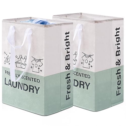 ELONG HOME Laundry Baskets, 92L Freestanding Laundry Basket with Handles, Waterproof Tall Collapsible Clothes Hamper for Dorm, Bedroom, Bathroom