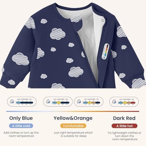 kaiya baby Unisex Sleeping Bag for Babies and Toddlers 3.5 Tog Sleep Sack 0-6 Months, Long Sleeve Sleep Sack, Wearable Blanket Baby, One Piece with Sleeves, Gifts for Toddler - Thumbnail 6