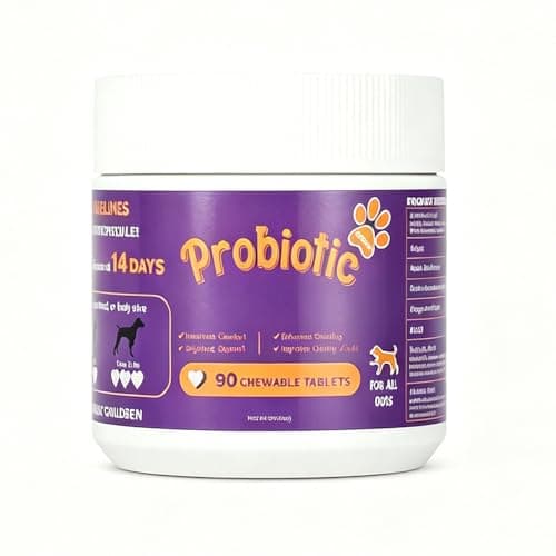 Dog Probiotic Chewable Tablets with Prebiotic & Digestive Enzymes, Daily Gut Support Supplement for All Breed Dogs, Chicken Flavor 90 Count