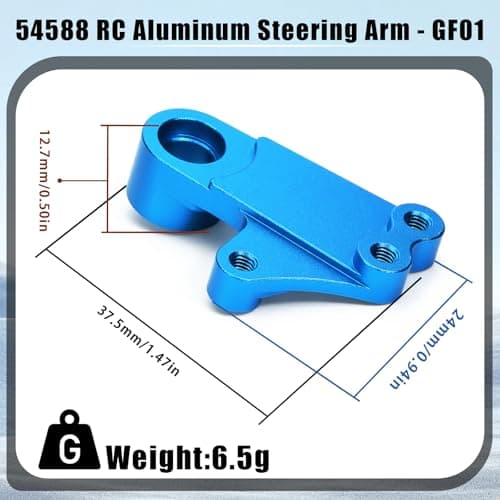 Aluminum Steering Arm for Tamiya GF01/GF02, Direct Replacement for #54588, Precision CNC Alloy Steering Upgrade for Enhanced Durability & Performance - Thumbnail 2