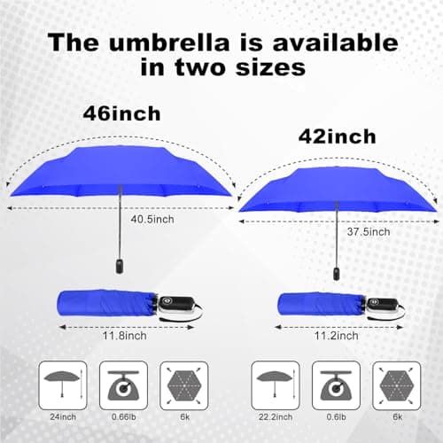 Lejorain Mini Travel Umbrella Compact - Portable Foldable Umbrellas for Rain 210T Sturdy Auto Open Close Flat Big Umbrella Paraguas - Thumbnail 3