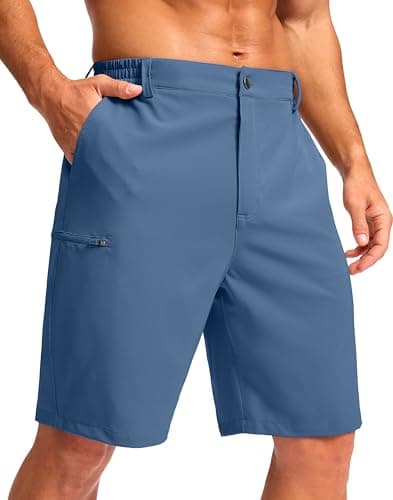 G Gradual Men's Lightweight Shorts 9" 4 Pockets Stretch Quick-Dry Summer Shorts for Casual Golf Work Hiking Trips (9", Blue, XL) - Image 1