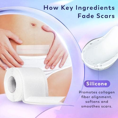 Yarster Silicone Scar Sheets, Silicone Scar Tape(1.6"x 120" Roll-3M), Medical Grade Scar Sheets, Scar Tape for Surgical Scars, Burn, C-Section, Keloid Scars, Acne Treatment, Stretch Marks Removal - Thumbnail 4