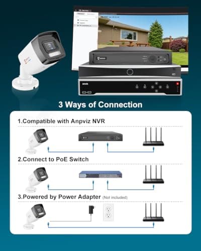 Anpviz 4K 8MP PoE Bullet Camera Outdoor, Human Vehicle Detection, Color Night Vision, Wired IP Security Camera with Audio for Home Driveway Business, 127° FOV, IP67, WDR, SD Card Slot, IPC-B1083WD-S - Thumbnail 6