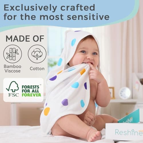 Baby Hooded Towel, 2 Pack Bath Towel for Boy or Girl, Soft Baby Bath Towel, Shower Gifts for Newborn, Infant, Toddler (29 X 29 Inch) - Thumbnail 2
