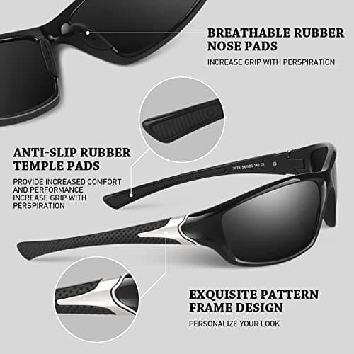 WEAROYO Polarized Sports Sunglasses for Men Women,Cycling Running Driving Fishing Trekking Sun Glasses 100% UV Protection - Thumbnail 4