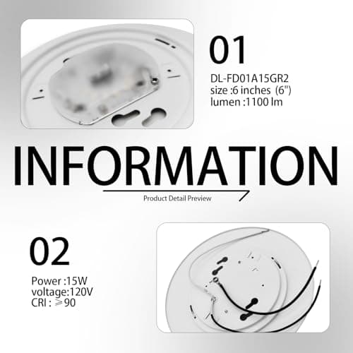 AHIMORI 6 Inch Led Recessed Light Ultra-Thin Design 1.0" Dimmable Retrofit Disk Lights Ceiling 15w =120w 1200lm 5cct Selectable Fit 5"/6" Recessed Tp24 Can and Junction Box 4 Pack - Thumbnail 5