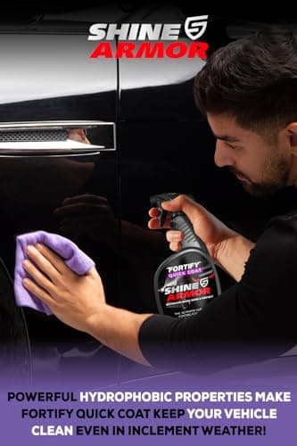 Car Wax Spray and Ceramic Coating for Cars - 3 in 1 Waterless Car Wash and Detailing - Quick Effect Coating Agent for Car - High Gloss Car Coating Spray, Shiny Car Stuff by Shine Armor - 24FlOz - Thumbnail 5
