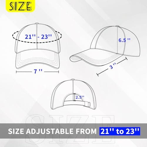 Oeyliz Baseball Cap Women Baseball Hat Vintage Washed Distressed Cap One Size Men Women Running Fishing Workouts Outdoor Adjustable Plain Hat Black - Thumbnail 6