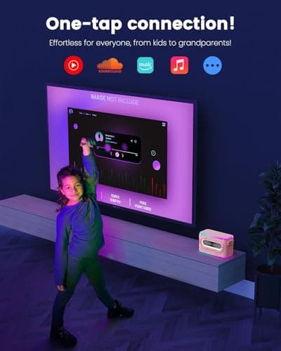 Blueera 60W Karaoke Machine for Adults Kids, Portable Bluetooth Speaker with 2 Wireless Microphones, Party Speaker Supports TWS/TF Card/USB/AUX/Live/REC for Home Party Outdoor, LED Lights, DSP Chip - Thumbnail 3