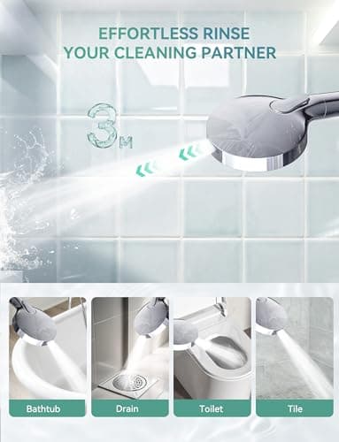Magichome Filtered Shower Head with Handheld, High Pressure 10-Spd Detachable Chrome Showerhead with Stainless Hose, Water Softener Filter Beads for Hard Water - Remove Chlorine, Reduce Dry Itchy Skin - Thumbnail 5
