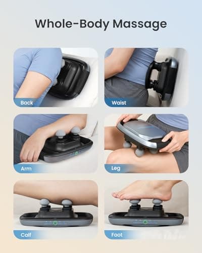 RENPHO Massage Gun Deep Tissue, Fathers Day Dad Gifts Handheld Neck Massager with Replaceable 4-Head and Plate, Muscle Percussion Massage Tool for Neck Back Massager for Women Men, Quad, HSA Approved - Thumbnail 4