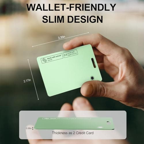 AI.QVOKA Tracking Card for Apple & Android, Credit Card Tracker for Wallet Works with Apple Find My & Google's Find Hub (Green, 1 Pack) - Thumbnail 6