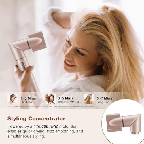 7MAGIC 7-in-1 Hot Air Styler, Hair Styler Dryer Brush with Auto-Wrap Curlers, High-Speed Hair Dryer for Fast Drying, Volumizing & Straightening, Travel Case Included, Pink - Thumbnail 4