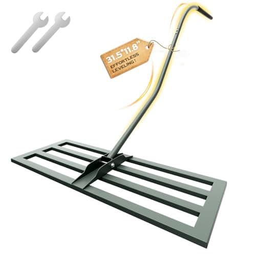 HamRoRung Lawn Leveling Rake -31.5''x11.8'' Heavy Duty Leveling Rake, Ergonomic Handle, Professional Ground Leveler for Yard, Soil, Grading, Gravel, Seeding, Do Not Hurt Turf, Save Effort - Image 1