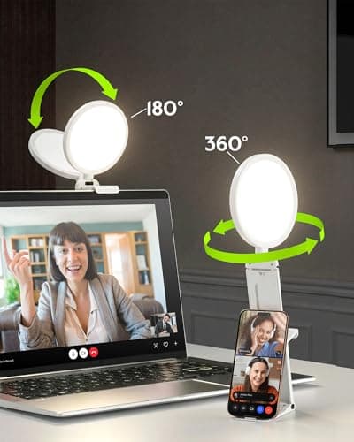 Ring Light for Laptop, 5" Eye-Caring Lighting with 50 Modes, CRI>97.8, 3000K-6500K Zoom Lighting for Conference, Meetings, Video Call, Recording, Streaming - Thumbnail 5