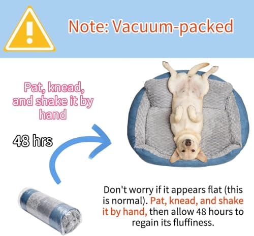 NOFKYNOXA Big Dog Bed for Large Sized Dogs with Soft Plush Cushion, 35"x28"x13.7" Machine Washable High Backrest Bed, Round Pet Sofa with Non-Slip Bottom,Year-Round Comfort for Dogs Up to 66 lbs - Thumbnail 5