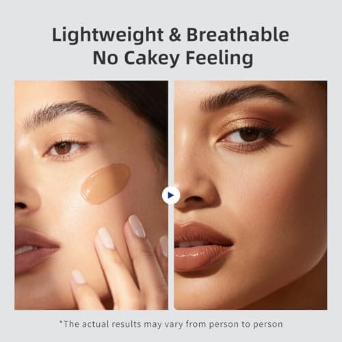 BEAUTNICE Full Cover Longwear Matte Foundation, 8H Long-Lasting, Waterproof, Sweat-Proof, Lightweight, Medium to Full Coverage, Natural Look for All Skin Types, 1 Fl Oz, #01 Warm Wheat - Thumbnail 4
