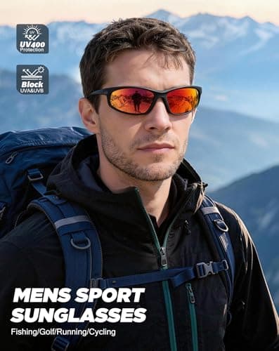 KALIYADI Mens-Sunglasses Polarized Sunglasses-Men Sports: Sport Sun Glasses for Running Cycling Fishing with UV Protection - Thumbnail 3