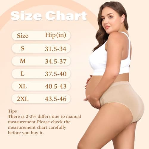 Y25D Maternity Underwear Seamless Pregnancy Panties Cotton Blend Under Bump Pregnant Underwear for Women 3-Packs - Thumbnail 6