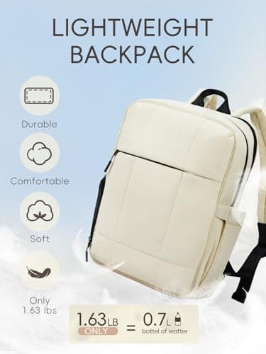 CLUCI Lightweight Travel Backpack Carry on Flight Approved, Puffy Gym Backpack with Shoe Compartment, Personal Item Travel Bag, 15.6 inch Laptop Backpack for Weekender Business - Thumbnail 3