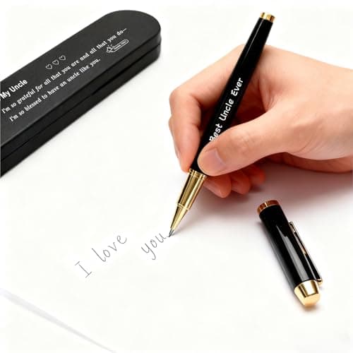 iyaone ​​Fathers Day Gift for Uncle, Best Uncle Ever Engraved Gel Pen - Thumbnail 5