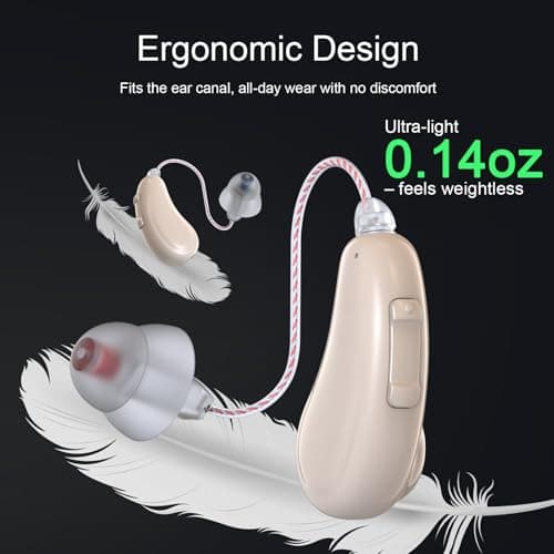 OTC Hearing Aids for Seniors & Adults, Bluetooth Rechargeable RIC Hearing Aids with Ai Noise Reduction, App Control, Mini Invisible Design, Feedback Control, Clear Voice & Music Streaming - Thumbnail 4