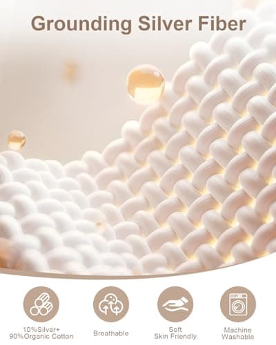 VINIKYCA Grounding Sheets,Grounding Mat for Bed 10% Pure Silver Fiber+90% Organic Cotton,with 15Ft Grounding Cord and Test Pen,104 * 23.6inch Suitable for All Mattress Sizes(White) - Thumbnail 3