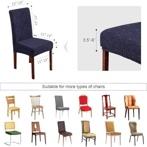 YUEANG Waterproof Dining Chair Covers, Chair Covers for Dining Room Stretch Parsons Chair Slipcover, for Dining Room Kitchen Chair Protector Cover, Removable, Washable - Thumbnail 6