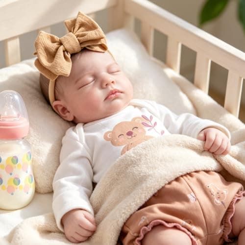 Milidool Lifelike Reborn Baby Dolls-20 Inch Realistic Newborn Baby Dolls, Soft Poseable Cloth Body Real Life Baby Dolls Silicone with Accessories Toy for for 3+ Year Old Girls Gifts, Pretend Play - Thumbnail 2
