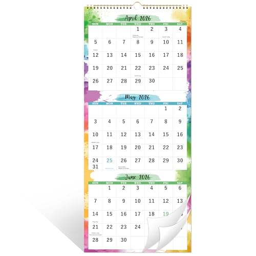 2026-2027 Calendar - 3 Month Wall Calendar 2026-2027 Display (Folded in a Month), May 2026 - June 2027, 11" x 26", Vertical Calendar with Thick Paper, 2026 2027 Wall Calendar Perfect for Organizing & Planning