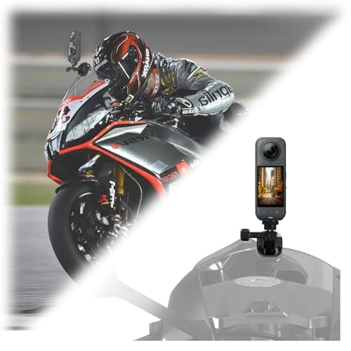Flymile Motorcycle Windshield Clip Mount for Insta360 X5/X4/X3, Motorbike Windscreen Aluminum Metal Clamp Quick Release for GoPro Hero, for DJI Osmo Action 5/4/3/Pocket 3/360 Camera Accessories - Image 1