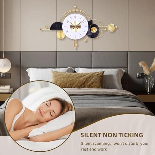 38x22 Inch Modern Silent Wall Clock, Oversized Statement Decor for Entryway - Thumbnail 4
