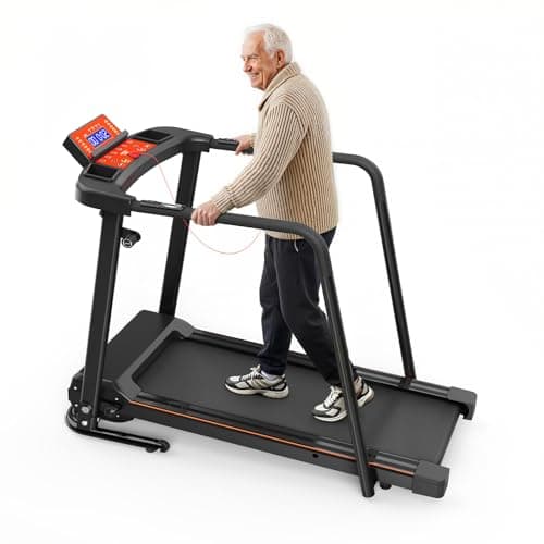 Lastforever Walking Treadmills with Extended Handrails, 2.5HP Quiet Motor, Heart Rate Monitor, 310 lbs Capacity, Treadmill for Seniors, Recovery & Home Jogging - Image 1