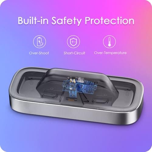 Charging Station for Meta Ray-Ban Glasses - Wayfarer, Skyler, Headliner & Oakley Meta HSTN Charger with LED Indicator (Platinum) - Thumbnail 6
